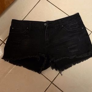 BP, top shop denim shorts, low rise non stretch